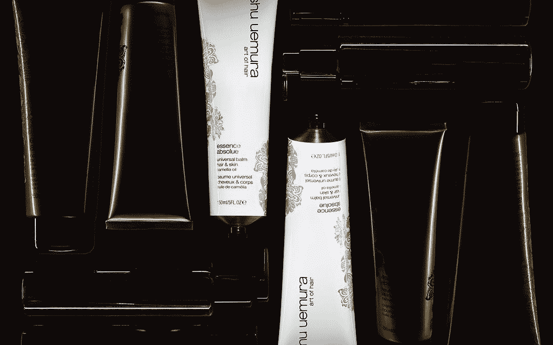 Stylish line of Shu Uemura products in black and white