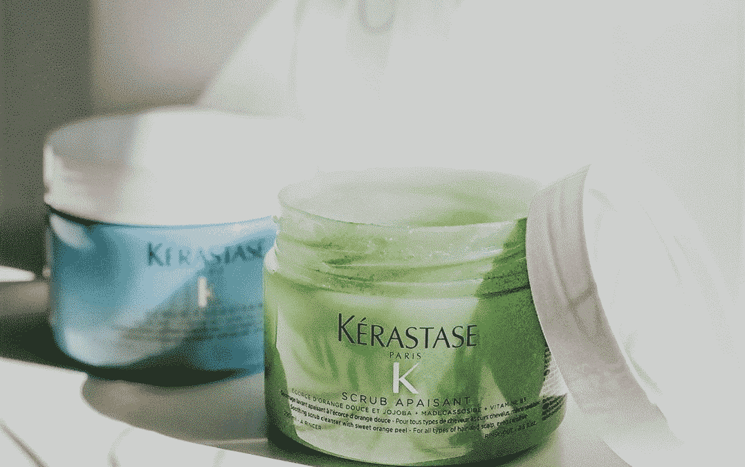 kerastase fusio scrub green and blue tubs of cream