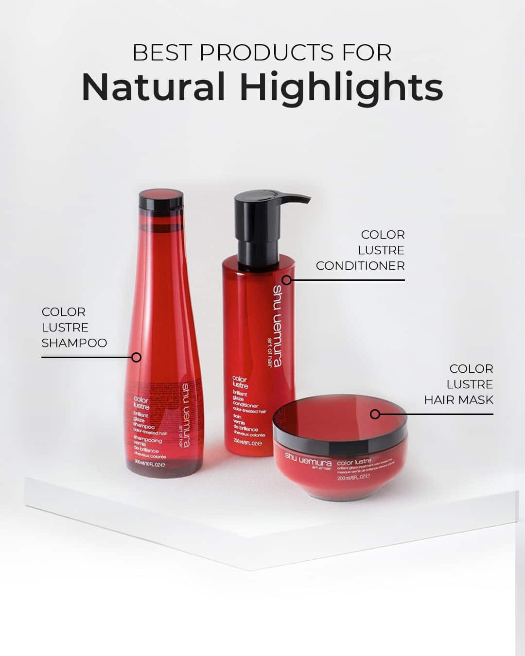 Shu Uemura's Color Lustre products for lighter highlights hair
