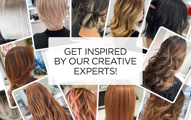 a collage of images of hair trends for fall 2022